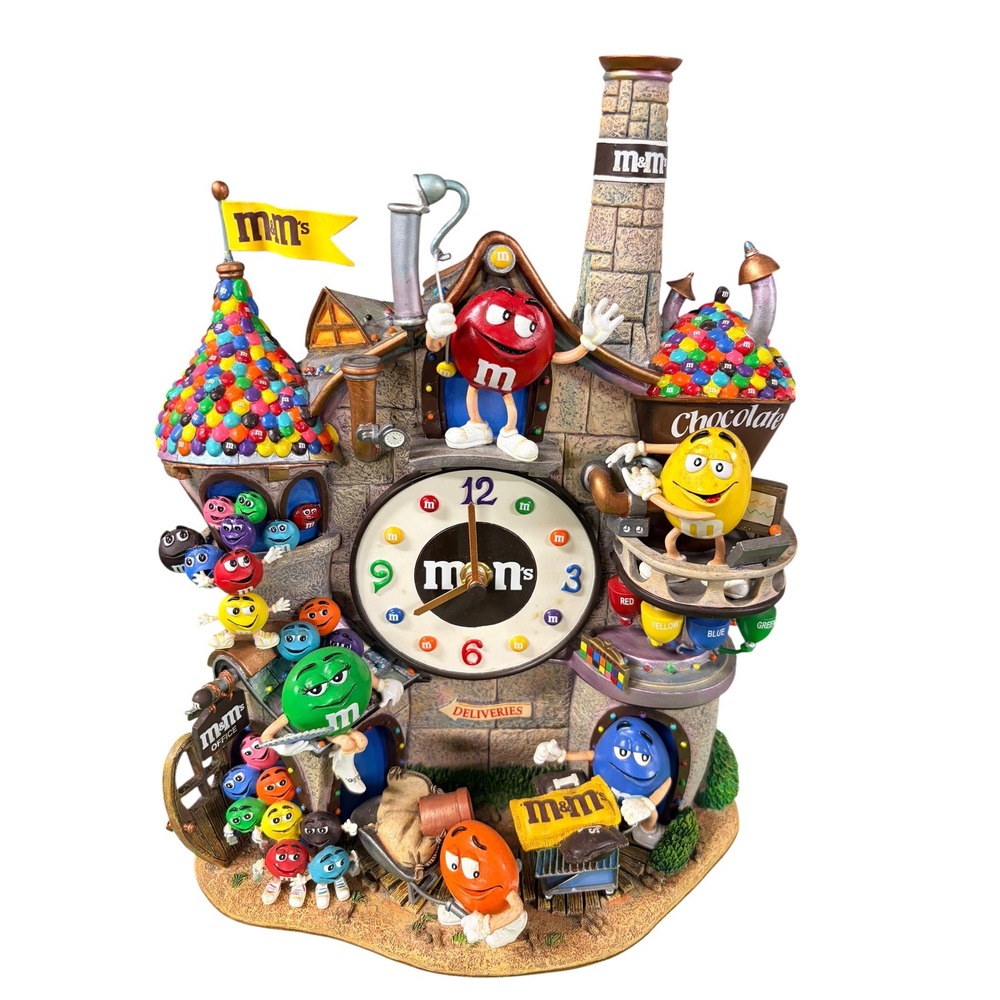 Danbury Mint M&M's Collector Clock Candy Factory 3D Figural Sculpture Quartz
